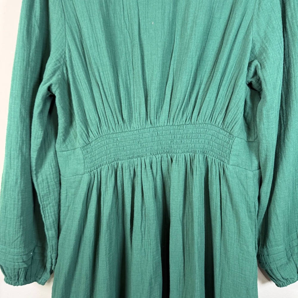 Boden NWT Eve Eden Green Sleeved Double Cloth V-Neck Midi Dress 14R - Picture 14 of 14